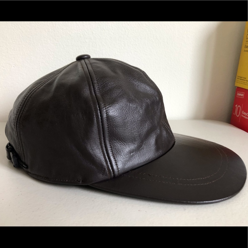 Dark Brown Leather Cap
